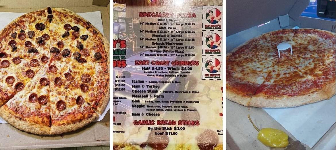 Fat Bettys Pizza Menu
